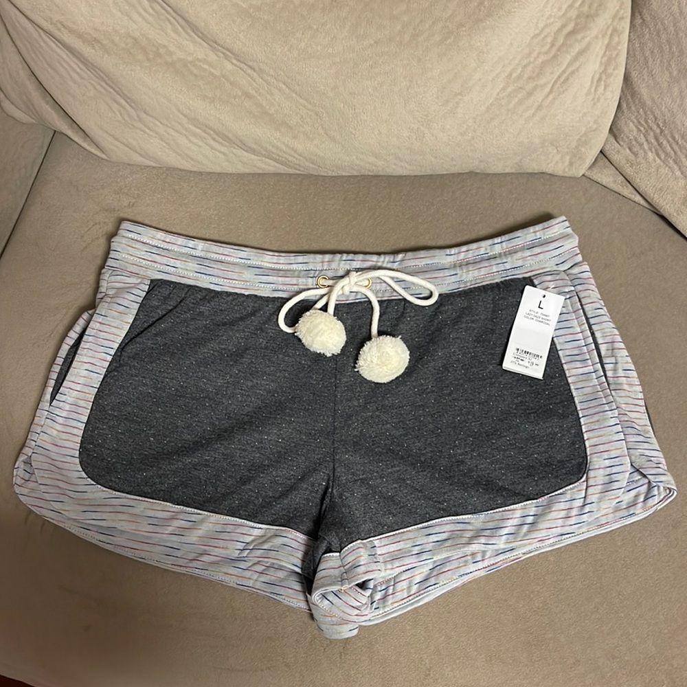 $32 NWT Honeydew Intimates Lazy Daze Jogger Shorts Charcoal Multi Size Large